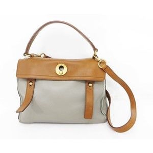 Saint Laurent Yves Muse Two Handbag Gray Brown